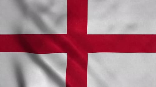 Realistic Waving England Flag Animation Loop