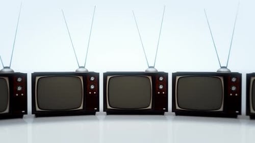 The loopable collection of an old-fashioned color tv set with the antenna tuner.