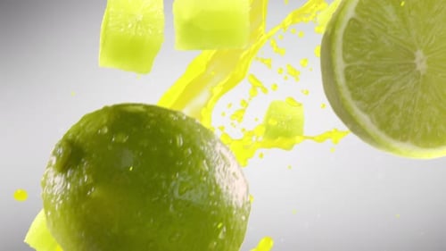 Dynamic Lime and Yellow Splash Fluid Motion