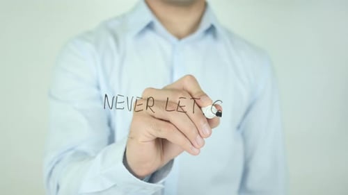 Niemals loslassen, auf dem Bildschirm schreiben
