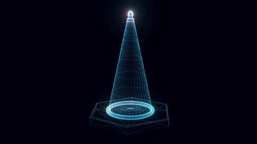Traffic Cone Hologram Rotating 4k