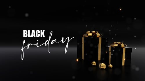 Elegant Black and Gold Gift Boxes with Sparkling Particles