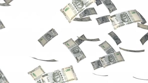 Falling Indian Rupee Currency Notes Seamless Loop