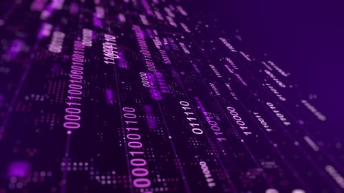 Digitaler Binärcode-Hintergrund Violett V5