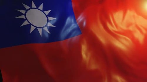 National Flag of Taiwan Waving Seamless Loop Animation