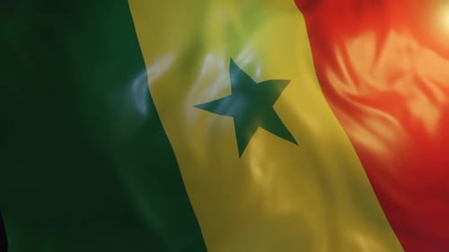 Vibrant Senegal Flag Waving Seamless Loop