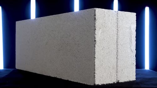 Demonstration of white concrete block