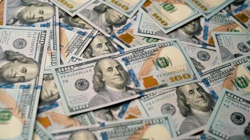 Pile of One Hundred Dollar Bills, Close Up