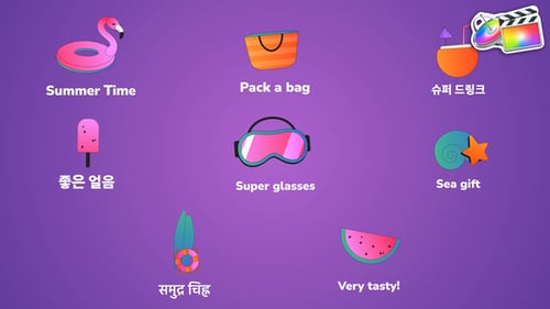 Summer Vacation Icons And Titles for FCPX