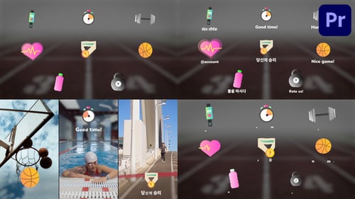 Íconos y títulos deportivos para Premiere Pro