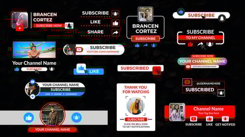 Creative Subscribe Titles, Elements ft. bell & like - Envato