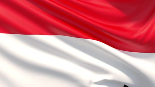 Realistic Waving Indonesia Flag Loopable Motion Graphic