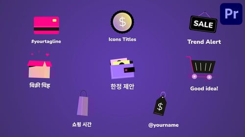 Animated Flat Design Shopping Icons Pack for E-commerce Content