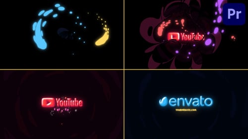 Neon Drops Logo for Premiere Pro