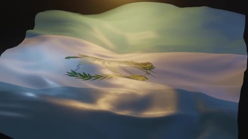 Guatemala National Flag Waving with Realistic Loop Animation