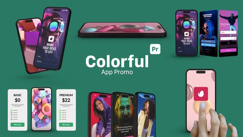Modern Mobile App Showcase with Dynamic 3D Mockup Screens