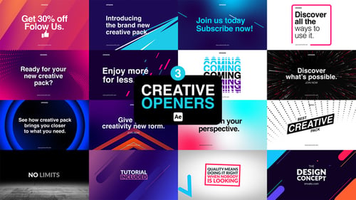 Creative Openers 3 - Dynamic Modern Intro Animation Template