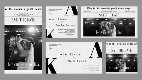 Elegant Wedding Invitation & Save the Date Template with Customizable Layouts