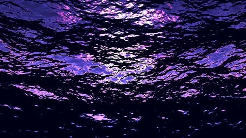 Abstract Water Surface with Dynamic Purple Light Reflections