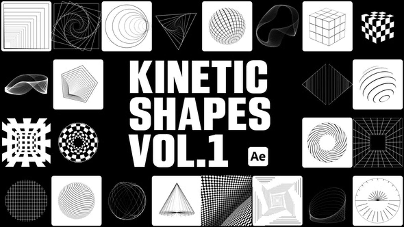 Dynamic Kinetic Geometric Shapes and Abstract Motion Graphics, Elements ...