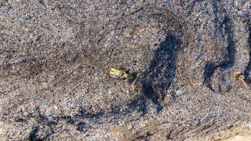 Aerial View of Landfill with Heavy Machinery
