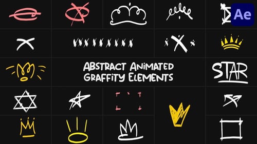 Abstract Animated Graffity Elements for After Effects