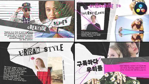 Modern Torn Paper Slides for DaVinci Resolve