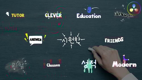 Education Cartoon Titles for DaVinci Resolve