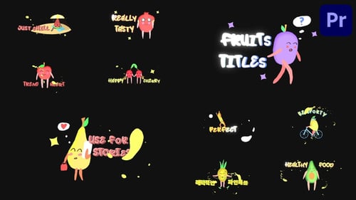 Fruits Titles | Premiere Pro MOGRT