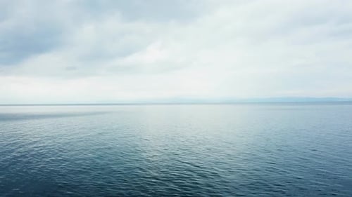 Drone Footage of Calm and Beautiful Sea with Blue Water