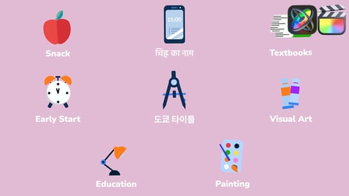 School Education Icons And Titles for FCPX