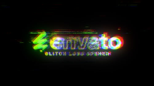 Dynamic Glitch Effect Logo Reveal with Neon Outline Animation