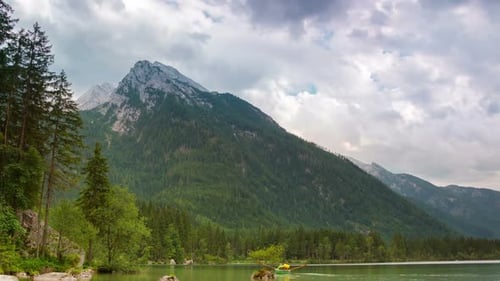 Clouds over the Lake and Mountains