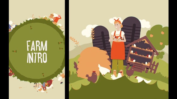 Farm Intro, Openers ft. tractor & cartoon - Envato