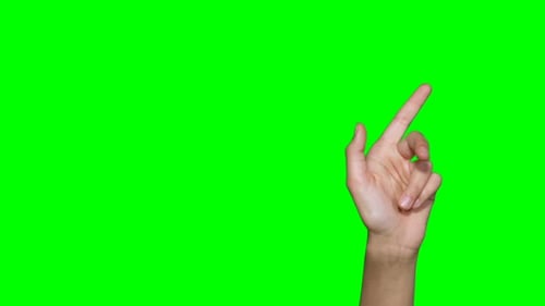 Hand Gesturing on Green Screen Background