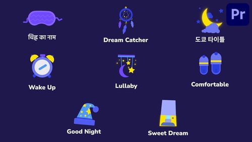 Night Sleep Icons And Titles for Premiere Pro