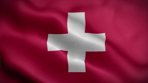 Waving Flag of Switzerland National Symbol Animation