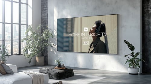 Home Interior TV Mockups for Premiere Pro