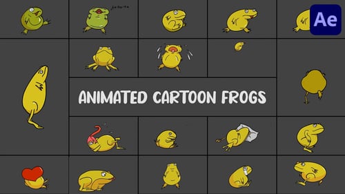 Animated Cartoon Frogs for After Effects