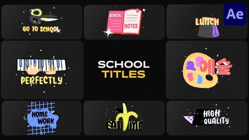 Sticker School Titles for After Effects