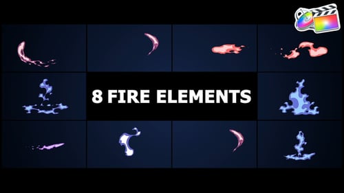 Hand Drawn Cartoon Energy and Fire VFX Elements