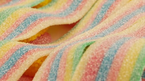 Rainbow Candy Close-Up: Colorful and Sugary Treat