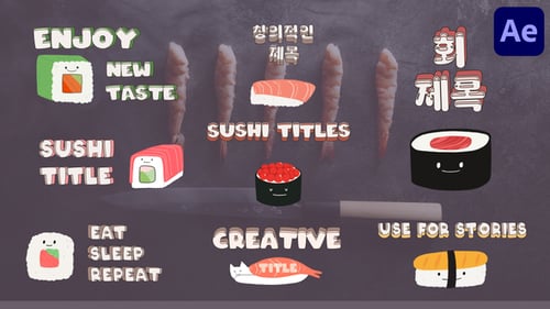 Cartoon Sushi Titles for After Effects