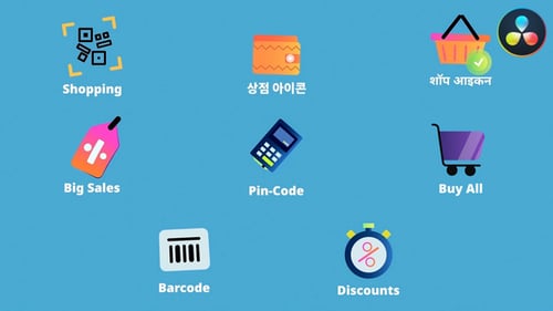Shopping Icons And Titles for DaVinci Resolve