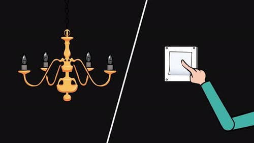 Mão desligando a luz para economizar 4K