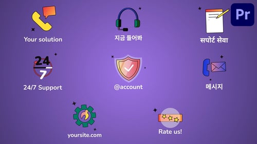 Support Service Icons And Titles for Premiere Pro
