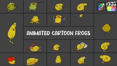 Funny Cartoon Frog Character Animations Pack for Video Projects