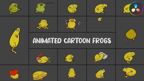 Animated Cartoon Frogs for DaVinci Resolve