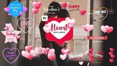 Animated Heart Labels for Valentine's Day Promotions