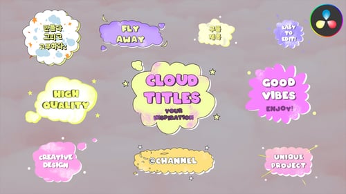 Animated Cloud Bubble Titles with Playful Text Reveals